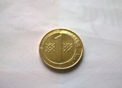 1 markka UNC, v. 1998