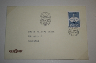 FDC kuori 19.12.1959 maakauppa