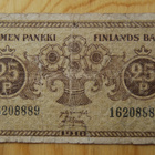 Suomen 25p 1918 on itsenäisen Suomen ensimmäisiä seteleitä. - pikkukuva 1