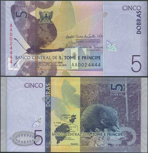 Sao Tome e Principe 5 Dobras 2020 (2021) UNC paperia