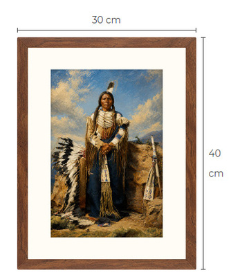 Uusi Intiaani art print kehystetty 30 cm x 40 cm