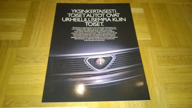 Esite Alfa-Romeo 75 / 90 / GTV , noin 1985