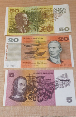 5, 20 ja 50 Dollars Australia VK