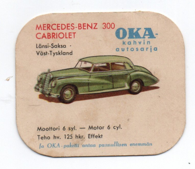 Kahvilappu OKA -Autosarja MERCEDES-BENZ CABRIOLET