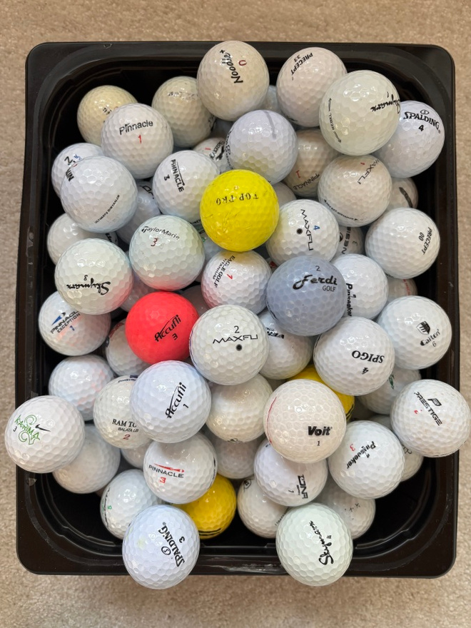 Golfpalloja, 99 kpl, käytettyjä, sekalaisia