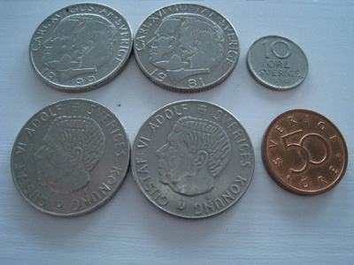 Ruotsin kruunuja äyrejä krona öre kruunu äyri