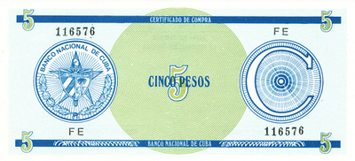 Cuba 5 Pesos 1987 P FX13a #158