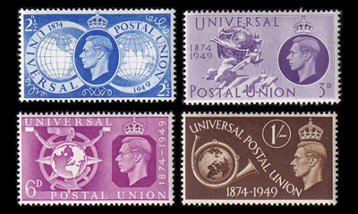 Iso-Britannia 241-4 ** Maailmanpostiliitto UPU 75v (1949)