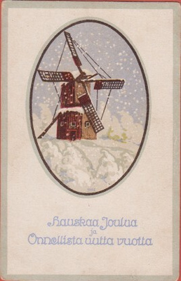 Franz John Tuulimylly talvimaisemassa