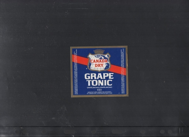 Canada dry. Grape Tonic Grapelimonaadi Etiketti