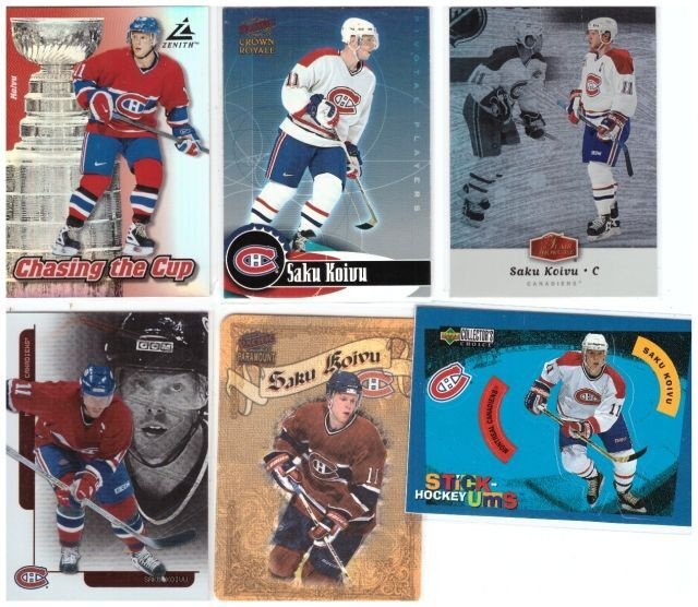 6 x SAKU KOIVU Montreal Canadiens Erikois Ym. Kortteja