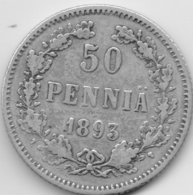 1893 50 penniä tyyppi 2 kl6