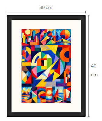 Uusi Abstrakti kubismi art print kehystetty 30 cm x 40 cm