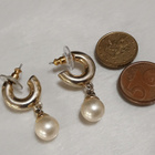 vintage Cabochon helmi korvakorut emaloitu gold plated - pikkukuva 2