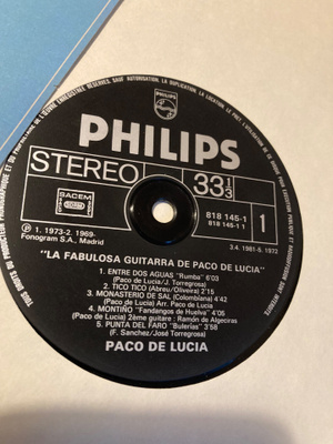 Paco de Lucia la fabulosa Lp 1981