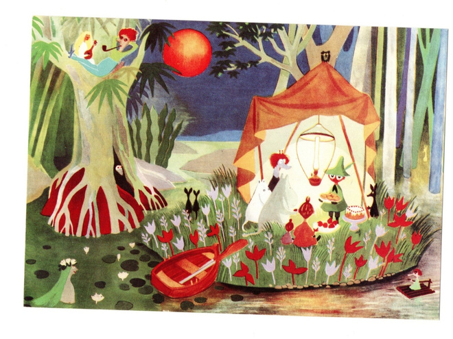 °°MUUMIT SALAISELLA SAARELLA°° -KORTTI /(Koko n.20,9x14,7cm)