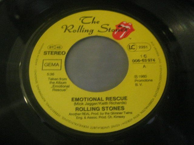 7" - The Rolling Stones - Emotional Rescue / Down In The Hol