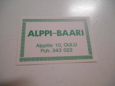 TT Etiketti Alppi-Baari OULU