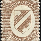1920 Pohjois-Inkeri 25 p ruskea * LaPe P-I 3 liimakepaloja - pikkukuva 1