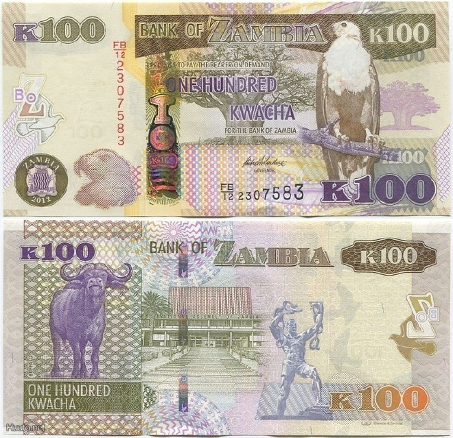 Zambia 100 Kwacha 2012 (2013) uusi sarja