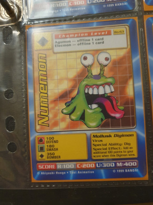 1999 Bandai Digimon - Non Holo card Bo-63 M