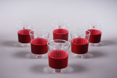1038. 6kpl Iittala 'Hotcool' muki, Björn Dahlström.