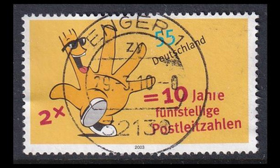 Saksa 2344 o Viisinumeroiset postinumerot 10v (2003)