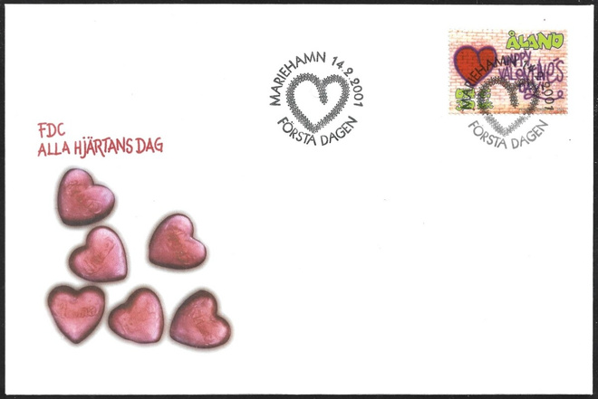 FDC Åland 2001  Ystävänpäivä  LaPe ÅL 190