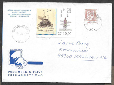 Postilähetys -  Finlandia 88 (LAPE 998) Valkeakoski 10.1.89