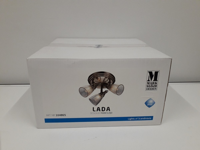 Kattovalaisin Lada 3lmp (steel, bath, MarkSlöjd, uusi)