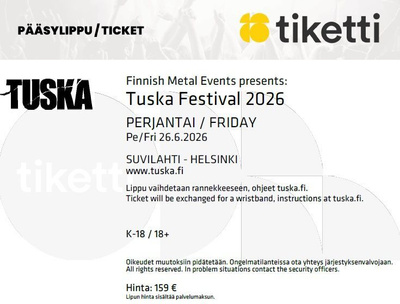 Tuska Festival 2026 – perjantai lippu (1 kpl)