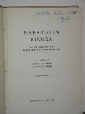 Lordi Russel of Liverpool : HAKARISTIN RUOSKA  Lyhyt selonte