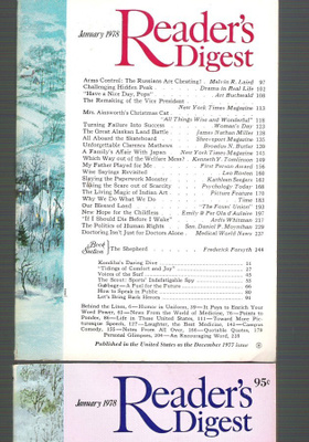 Reader`s Digest, December 1977 ja January 1978.