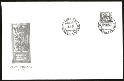1987 FDC 1,70mk Yleismerkki leijona