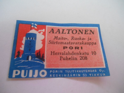 TT Etiketti Puijo Aaltonen Pori