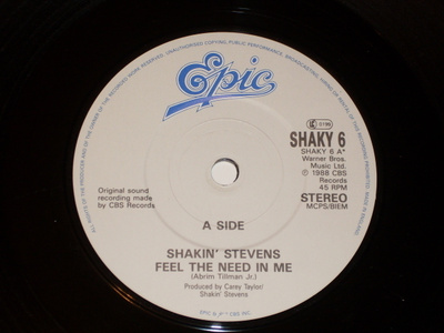 7" SHAKIN STEVENS - Feel The Need In Me - single 1988 MINT-