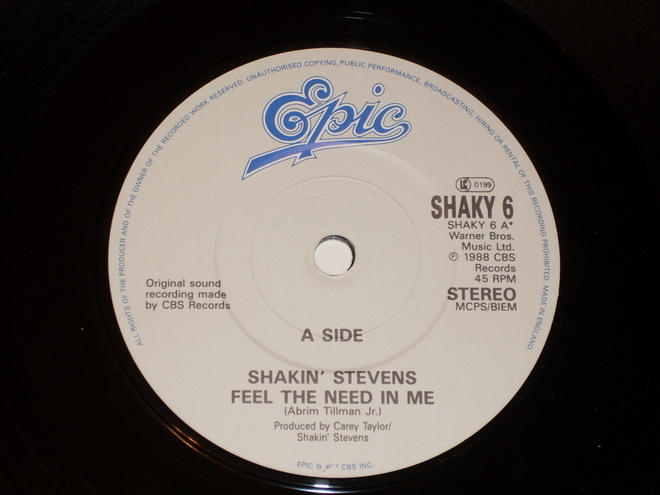 7" SHAKIN STEVENS - Feel The Need In Me - single 1988 MINT-