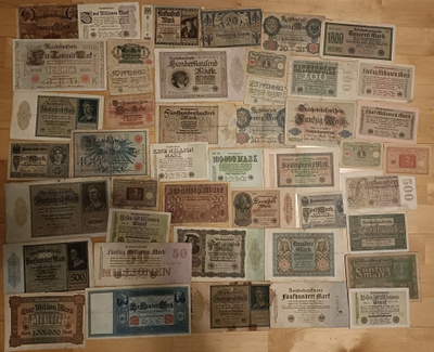 Laaja kokoelma Saksalaisia seteleitä! LH 0€, EI HV!