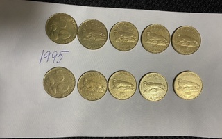 Suomi  markat - 5 mk v. 1995 10 kpl  hylje kpl -hinta