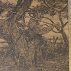 Museotason Hans Thoma "Der Geiger"  sign. 1893 grafiikka - pikkukuva 4