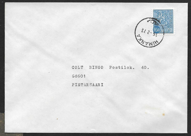 Postilähetys - Yl.m. 0,50 (LAPE 666) Himanka 16.2.73