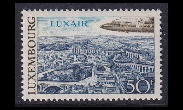 Luxemburg 777 ** Maisema lentokone (1968)