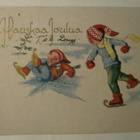 Luistelevat lapset, värikäs Joulupk, p. 1931 - pikkukuva 1
