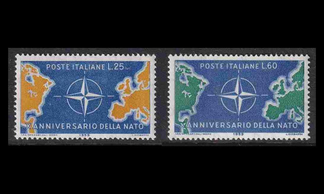 Italia 1032-3 ** Nato 10v (1959)