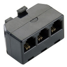 Bandridge Puhelin Sovitin RJ11 uros - 3xRJ11 naaras, musta - pikkukuva 2
