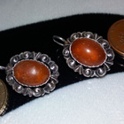 Vintage Venäläinen Desing Hopea meripihka korvakorut - pikkukuva 4