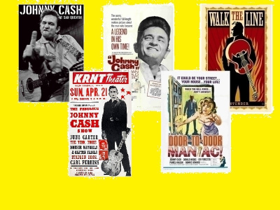 JOHNNY CASH -- julistesetti A4 x 5 (mm. UPEA lahja !!!) #2