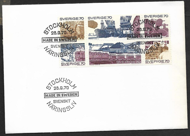 Ruotsi - Svenskt näringsliv FDC 1966 (Fac. 702-707)