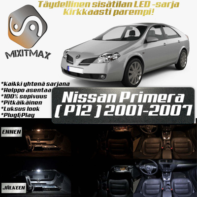 Nissan Primera (P12) Sisätilan LED-sarja 14-osai