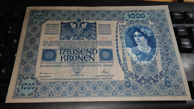 Austria Itävalta 1000 Kronen P59 XF-aUNC